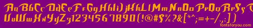 フォントBop – 紫色の背景にオレンジのフォント