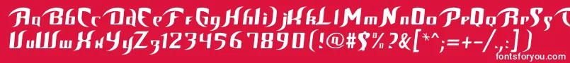 フォントBop – 赤い背景に白い文字