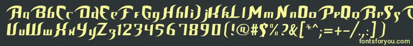 フォントBop – 黒い背景に黄色の文字