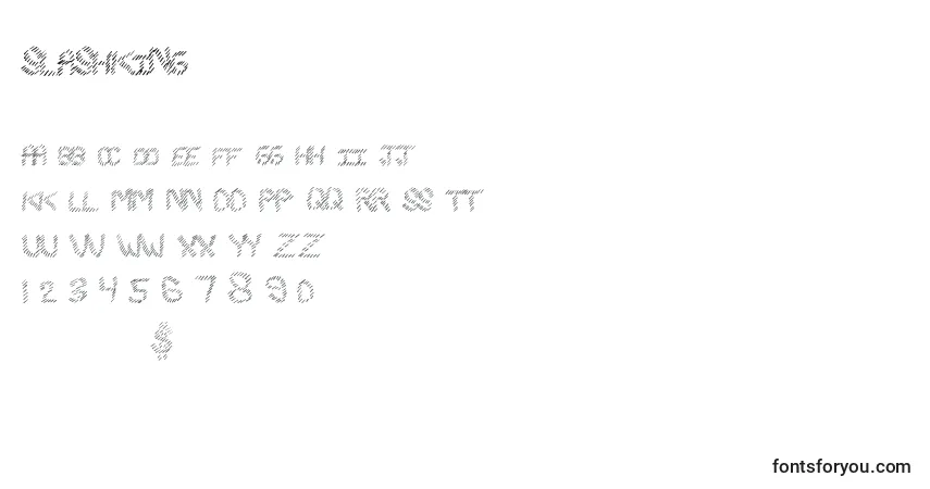 Czcionka Slashking – alfabet, cyfry, specjalne znaki