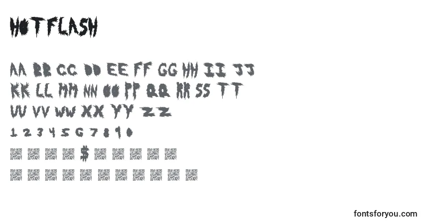 Schriftart Hotflash – Alphabet, Zahlen, spezielle Symbole
