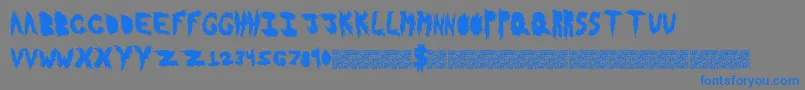 Hotflash-Schriftart – Blaue Schriften auf grauem Hintergrund