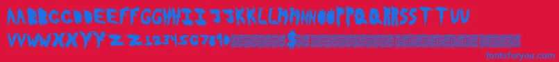 Hotflash Font – Blue Fonts on Red Background