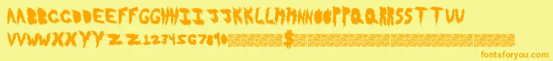 Hotflash Font – Orange Fonts on Yellow Background