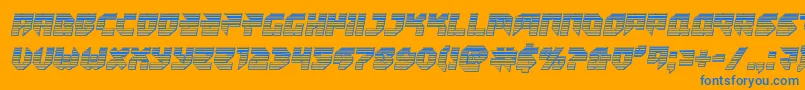 Tokyodrifterchrome-Schriftart – Blaue Schriften auf orangefarbenem Hintergrund