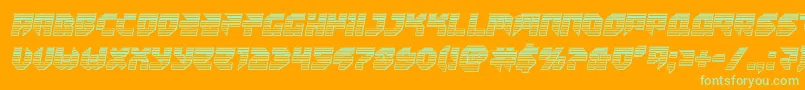 Tokyodrifterchrome-Schriftart – Grüne Schriften auf orangefarbenem Hintergrund