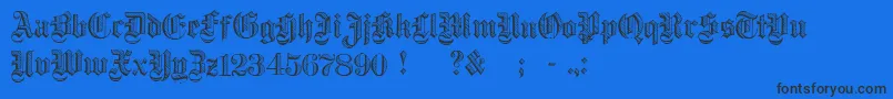 Dampfplatz Font – Black Fonts on Blue Background