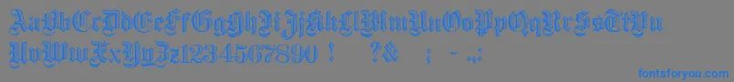 Dampfplatz Font – Blue Fonts on Gray Background
