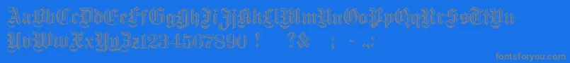 Dampfplatz Font – Gray Fonts on Blue Background