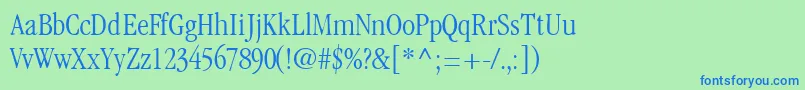 GaramondlightcondsskRegular Font – Blue Fonts on Green Background