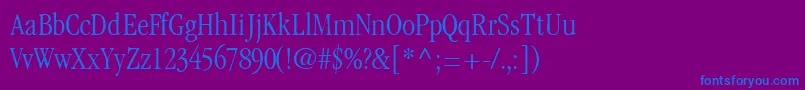 Шрифт GaramondlightcondsskRegular – синие шрифты на фиолетовом фоне