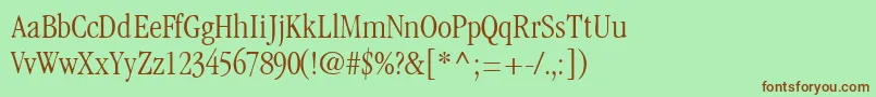 Шрифт GaramondlightcondsskRegular – коричневые шрифты на зелёном фоне