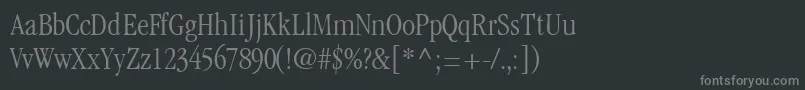 Шрифт GaramondlightcondsskRegular – серые шрифты на чёрном фоне