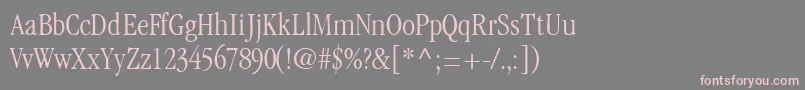 GaramondlightcondsskRegular-fontti – vaaleanpunaiset fontit harmaalla taustalla