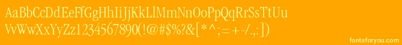 GaramondlightcondsskRegular-fontti – keltaiset fontit oranssilla taustalla