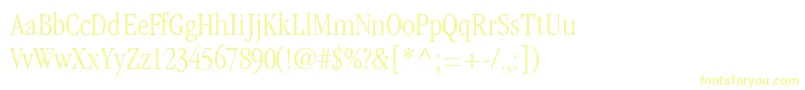 GaramondlightcondsskRegular-fontti – keltaiset fontit valkoisella taustalla
