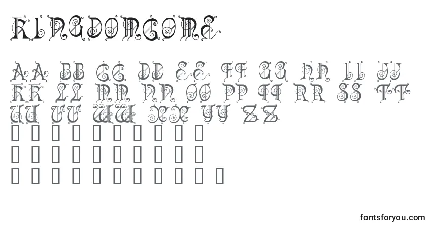 A fonte Kingdomcome – alfabeto, números, caracteres especiais