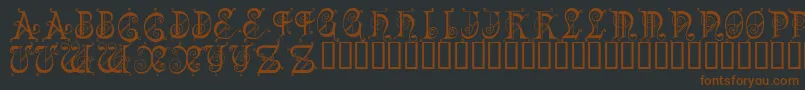 Kingdomcome-fontti – ruskeat fontit mustalla taustalla