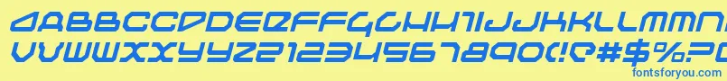 Travelerlighti Font – Blue Fonts on Yellow Background