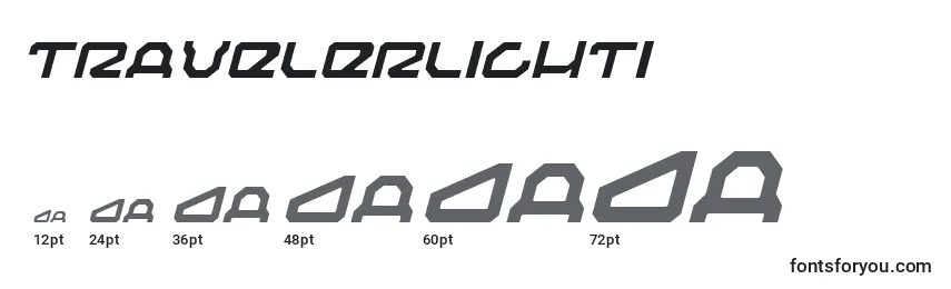 Travelerlighti Font Sizes