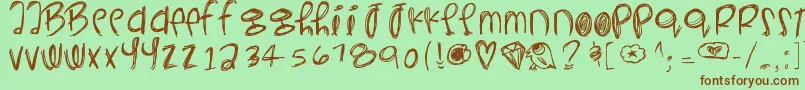 Yeahyeahyeahs Font – Brown Fonts on Green Background
