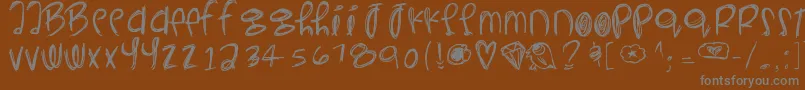 Yeahyeahyeahs Font – Gray Fonts on Brown Background