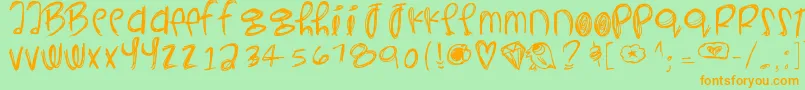 Yeahyeahyeahs Font – Orange Fonts on Green Background