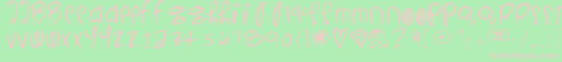 Yeahyeahyeahs Font – Pink Fonts on Green Background