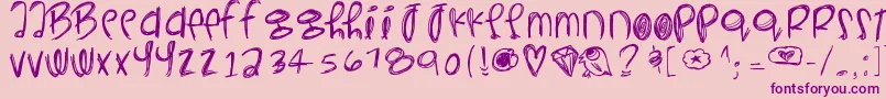 Шрифт Yeahyeahyeahs – фиолетовые шрифты на розовом фоне