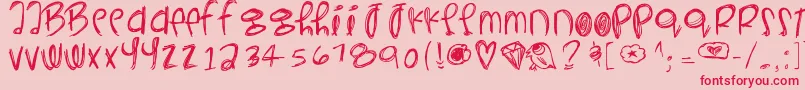 Yeahyeahyeahs Font – Red Fonts on Pink Background