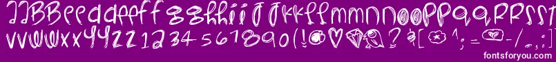 フォントYeahyeahyeahs – 紫の背景に白い文字