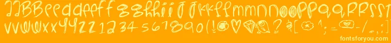 Yeahyeahyeahs Font – Yellow Fonts on Orange Background