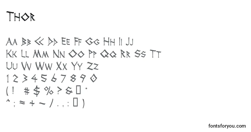 Czcionka Thor – alfabet, cyfry, specjalne znaki