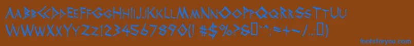 Thor Font – Blue Fonts on Brown Background