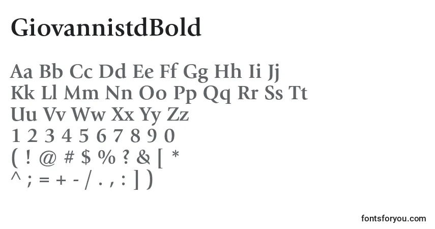 GiovannistdBold-fontti – aakkoset, numerot, erikoismerkit