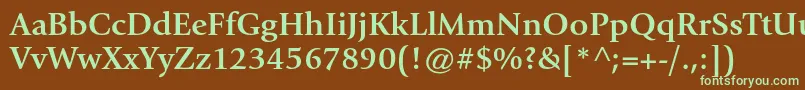 GiovannistdBold Font – Green Fonts on Brown Background