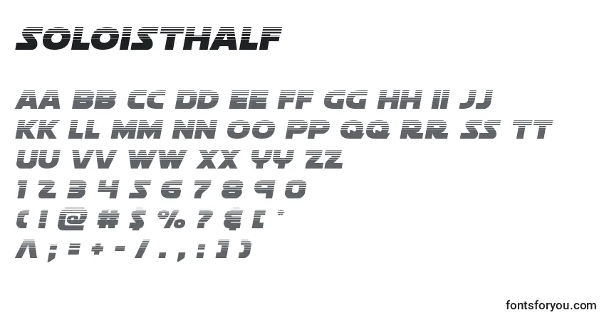 Schriftart Soloisthalf – Alphabet, Zahlen, spezielle Symbole