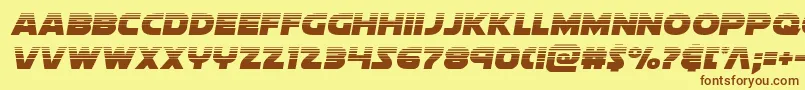 フォントSoloisthalf – 茶色の文字が黄色の背景にあります。