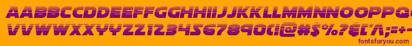 Soloisthalf-fontti – violetit fontit oranssilla taustalla