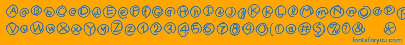 MklammeraffenMedium Font – Blue Fonts on Orange Background