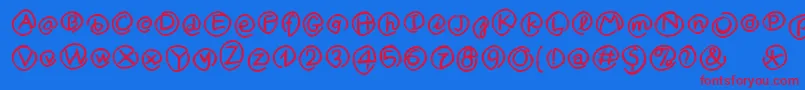 MklammeraffenMedium Font – Red Fonts on Blue Background