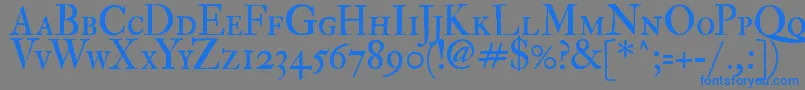 フォントImFellDoublePicaRomanSc – 灰色の背景に青い文字