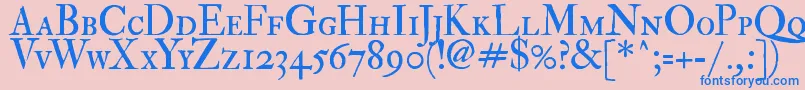 ImFellDoublePicaRomanSc Font – Blue Fonts on Pink Background