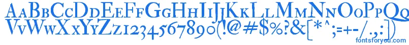 フォントImFellDoublePicaRomanSc – 白い背景に青い文字