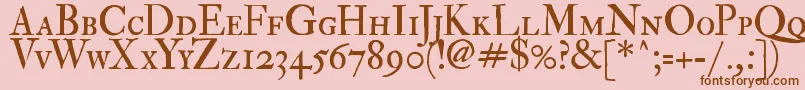 ImFellDoublePicaRomanSc Font – Brown Fonts on Pink Background