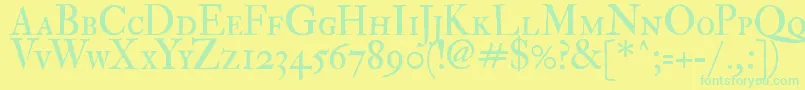 ImFellDoublePicaRomanSc Font – Green Fonts on Yellow Background