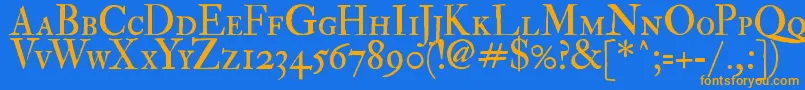 ImFellDoublePicaRomanSc Font – Orange Fonts on Blue Background