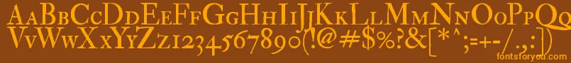 ImFellDoublePicaRomanSc Font – Orange Fonts on Brown Background