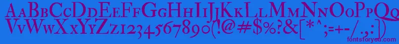 ImFellDoublePicaRomanSc Font – Purple Fonts on Blue Background