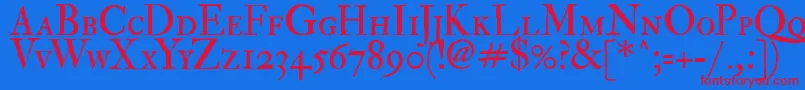 ImFellDoublePicaRomanSc Font – Red Fonts on Blue Background